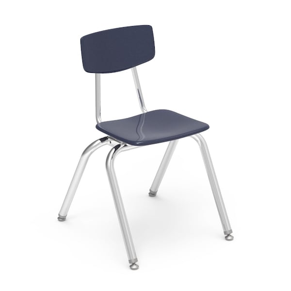 Virco 3000 Series 16" Classroom Chair, 3rd - 4th Grade with Nylon Glides - Navy Seat 3016 - main